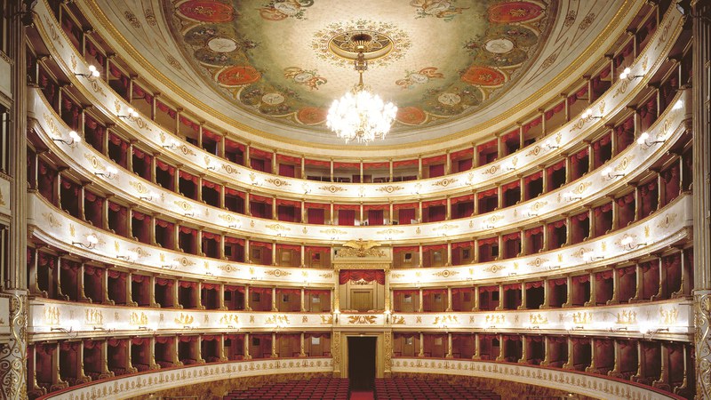 The Teatro Comunale and the Pavarotti Statue